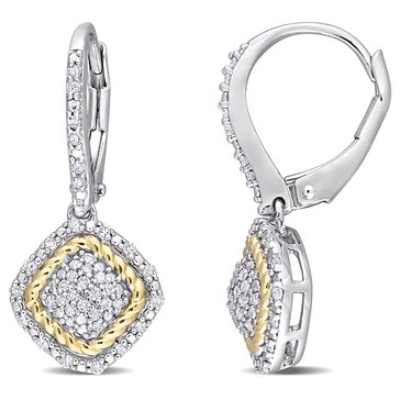 Sofia B. 1/3 cttw Diamond Rope Design Leverback Earrings