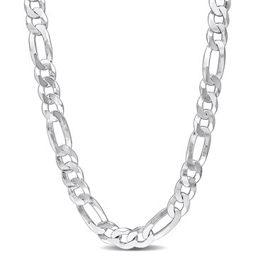 Sofia B. Sterling Silver Flat Figaro Chain Necklace