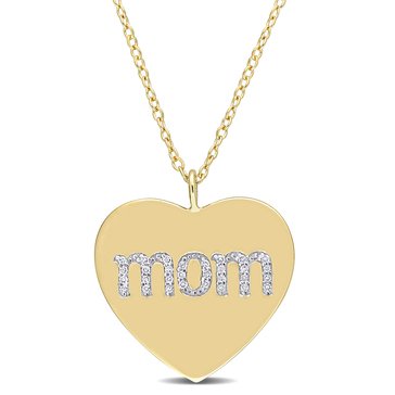 Sofia B. 1/10 cttw Diamond Mom Heart Pendant