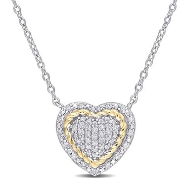 Sofia B. 1/4 cttw Diamond Rope Design Heart Pendant