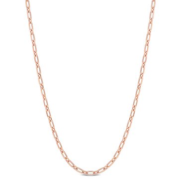 Sofia B. 18K Rose Gold Plated Sterling Silver Diamond Cut Figaro Chain Necklace