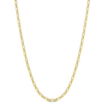 Sofia B. 18K Yellow Gold Plated Sterling Silver Diamond Cut Figaro Chain Necklace 