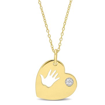 Sofia B. Diamond Accent Hand Heart Charm Pendant