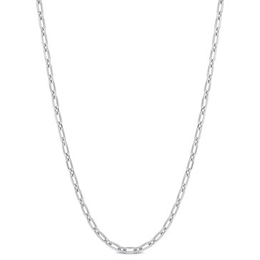 Sofia B. Sterling Silver Diamond Cut Figaro Chain Necklace 