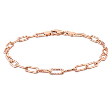 Sofia B. 18K Rose Gold Plated Sterling Silver Fancy Paper Clip Chain Bracelet