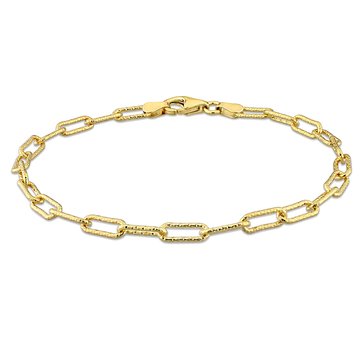 Sofia B. 18K Yellow Gold Plated Sterling Silver Fancy Paperclip Chain Bracelet