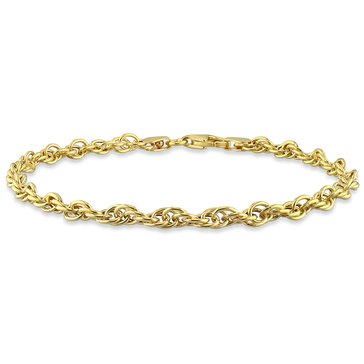 Sofia B. 18K Yellow Gold Plated Sterling Silver Singapore Chain Bracelet