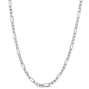 Sofia B. Sterling Silver Diamond Cut Figaro Chain Necklace 