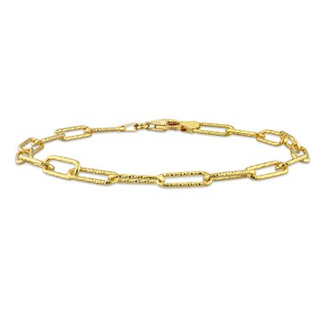 Sofia B. 18K Yellow Gold-Plated Sterling Silver Fancy Paperclip Chain Anklet