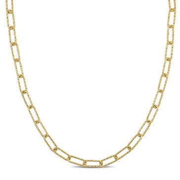 Sofia B. 18K Yellow Gold Plated Sterling Silver Fancy Paperclip Chain Necklace 