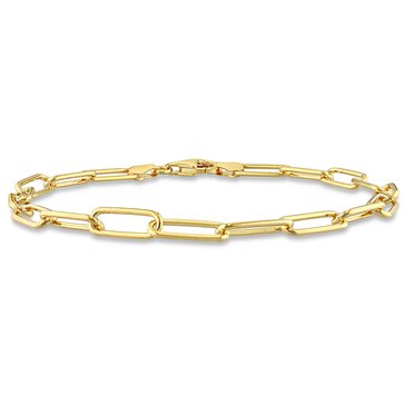 Sofia B. 18K Yellow Gold-Plated Sterling Silver Polished Paperclip Chain Anklet