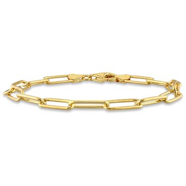 Sofia B. 18K Yellow Gold Plated Sterling Silver Polished Paperclip Chain Bracelet 