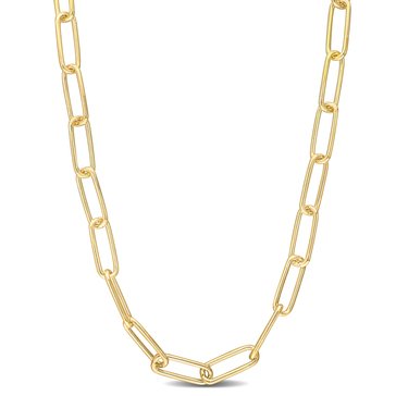 Sofia B. 18K Yellow Gold Plated Sterling Silver Polished Paperclip Chain Necklace 