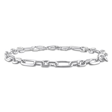 Sofia B. Sterling Silver Diamond Cut Figaro Chain Bracelet