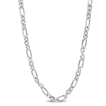 Sofia B. Sterling Silver Diamond Cut Figaro Chain Necklace