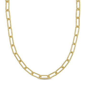 Sofia B. 18K Yellow Gold Plated Sterling Silver Fancy Paperclip Chain Necklace