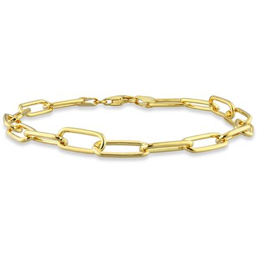 Sofia B. 18K Yellow Gold-Plated Sterling Silver Polished Paperclip Chain Anklet