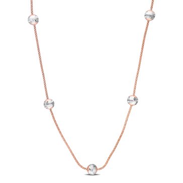 Sofia B. 18K Rose Gold Plated Sterling Silver White Ball Station Chain Necklace