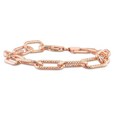 Sofia B. 18K Rose Gold Plated Sterling Silver Fancy Paperclip Chain Bracelet