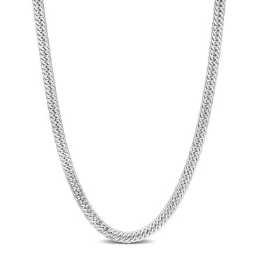 Sofia B. Sterling Silver Fancy Curb Link Chain Necklace