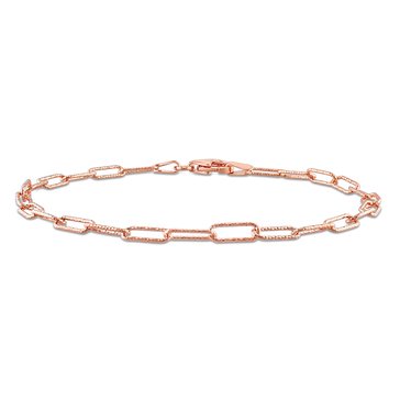 Sofia B. 18K Rose Gold Plated Sterling Silver Fancy Paperclip Chain Bracelet