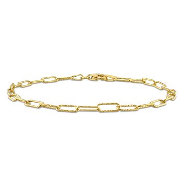 Sofia B. 18K Yellow Gold Plated Sterling Silver Fancy Paperclip Chain Bracelet