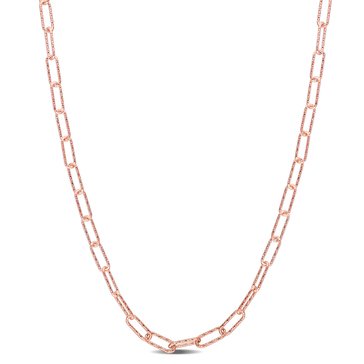 Sofia B. 18K Rose Gold Plated Sterling Silver Fancy Paperclip Chain Necklace