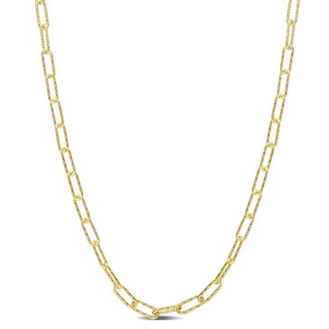 Sofia B. 18K Yellow Gold Plated Sterling Silver Fancy Paperclip Chain Necklace