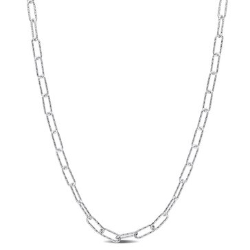 Sofia B. Sterling Silver Fancy Paperclip Chain Necklace