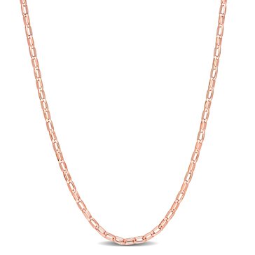 Sofia B. 18K Rose Gold Plated Sterling Silver Fancy Rectangular Rolo Chain Necklace
