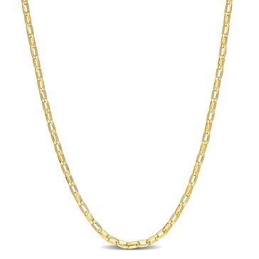 Sofia B. Yellow Plated Sterling Silver Diamond Cut Rolo Necklace 