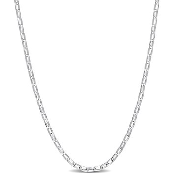 Sofia B. Sterling Silver Fancy Rectangular Rolo Chain Necklace