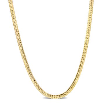 Sofia B. 18K Yellow Gold Plated Sterling Silver Elegant Herringbone Chain Necklace