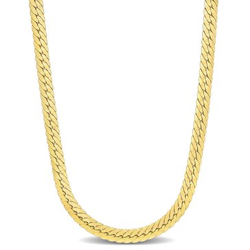Sofia B. 18K Yellow Gold Plated Sterling Silver Herringbone Chain Necklace