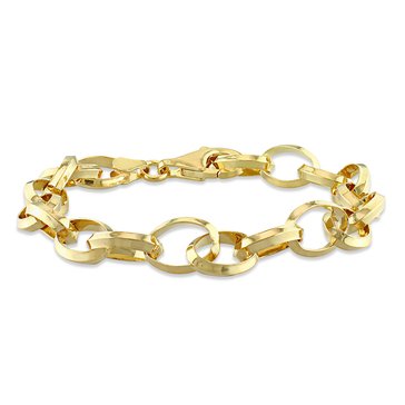 Sofia B. 18K Yellow Gold Plated Sterling Silver Bracelet Rolo Chain