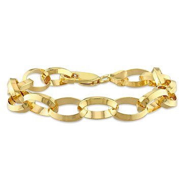 Sofia B. 18K Yellow Gold Plated Sterling Silver Bracelet Rolo Chain