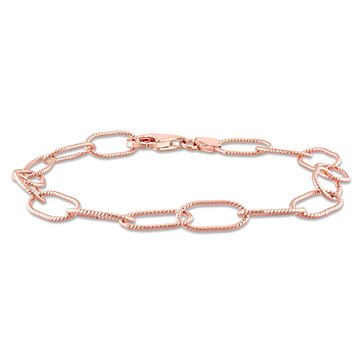 Sofia B. Rose Plated Sterling Silver Twisted Rolo Bracelet