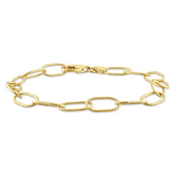 Sofia B. 18K Yellow Gold Plated Sterling Silver Twisted Rolo Chain Bracelet