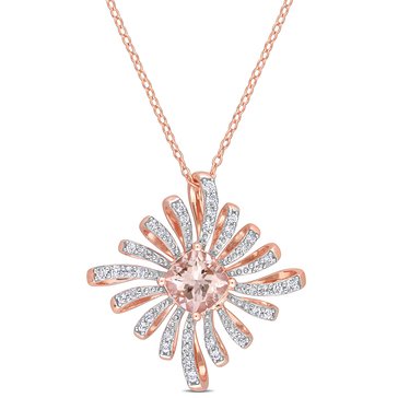 Sofia B. 2 1/5 cttw Morganite & White Topaz Spike Pendant