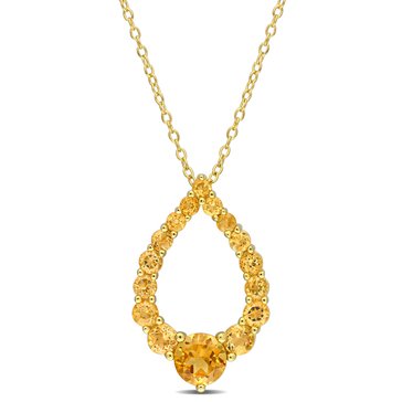 Sofia B. 2 cttw Citrine, Madeira Citrine & Honey Citrine Graduated Open Teardrop Pendant