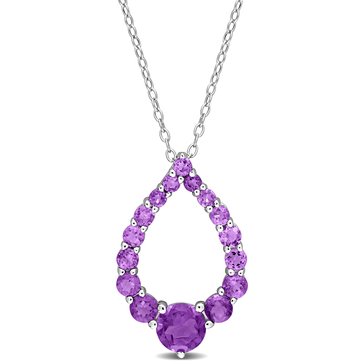 Sofia B. 1 7/8 cttw Amethyst African Amethyst Graduated Open Teardrop Pendant