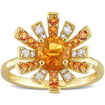 Sofia B. 1 1/3 cttw Madeira Citrine & White Topaz Starburst Cocktail Ring