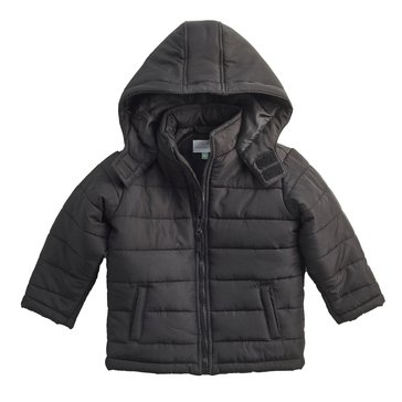 Wanderling Baby Boy Solid Hooded Puffer Jacket