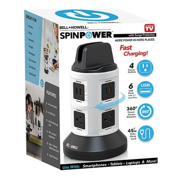 As Seen On TV Bell & Howell Spin Power Strip Tower