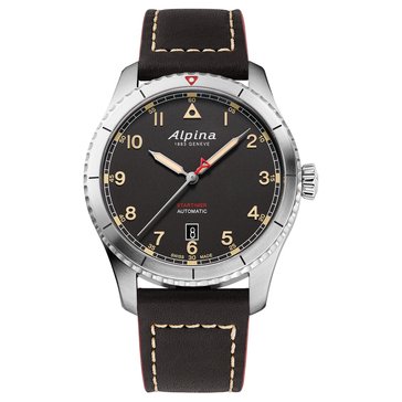 Alpina Men's Startimer Pilot Leather Automatic Watch