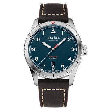 Alpina Men's Startimer Pilot Leather Automatic Watch