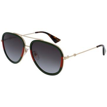 Gucci Unisex GG0062S Metal Aviator Sunglasses