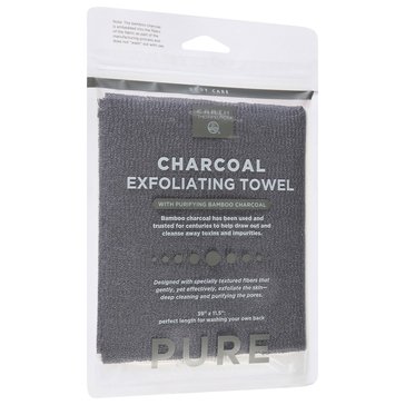 Earth Therapeuctics Pure Black Charcoal Exfoliating Towel