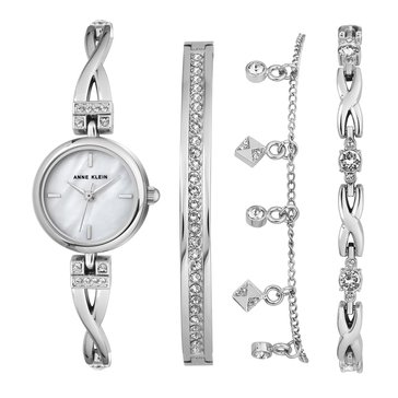 Anne Klein Women's Crystal Accented Watch & Bracelet Set