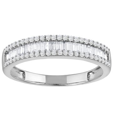Because by Navy Star Diamond Round and Baguette Band
